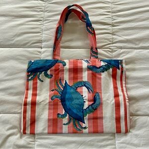 Blue Crab Striped Tote
